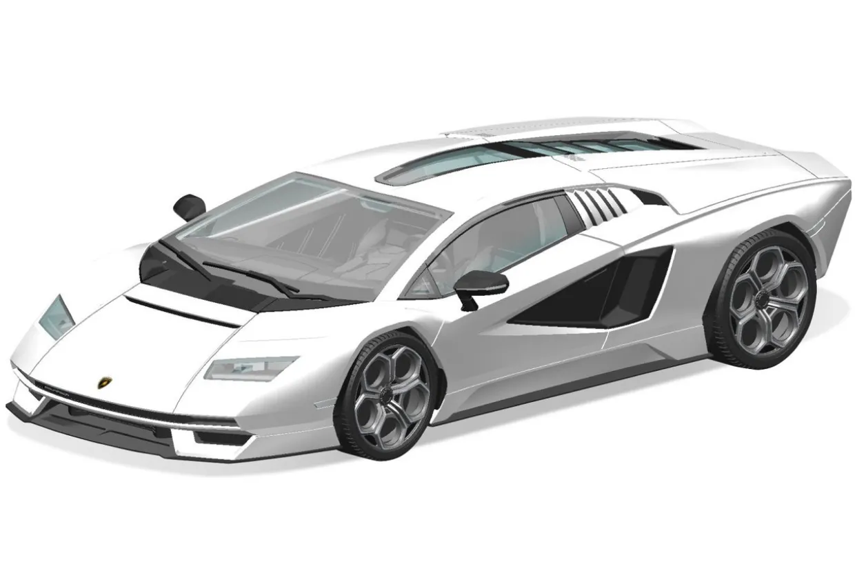 Hot Aoshima The Snap Kit 1/32 Lamborghini Countach Lpi 800-4 (White) Plastic Model
