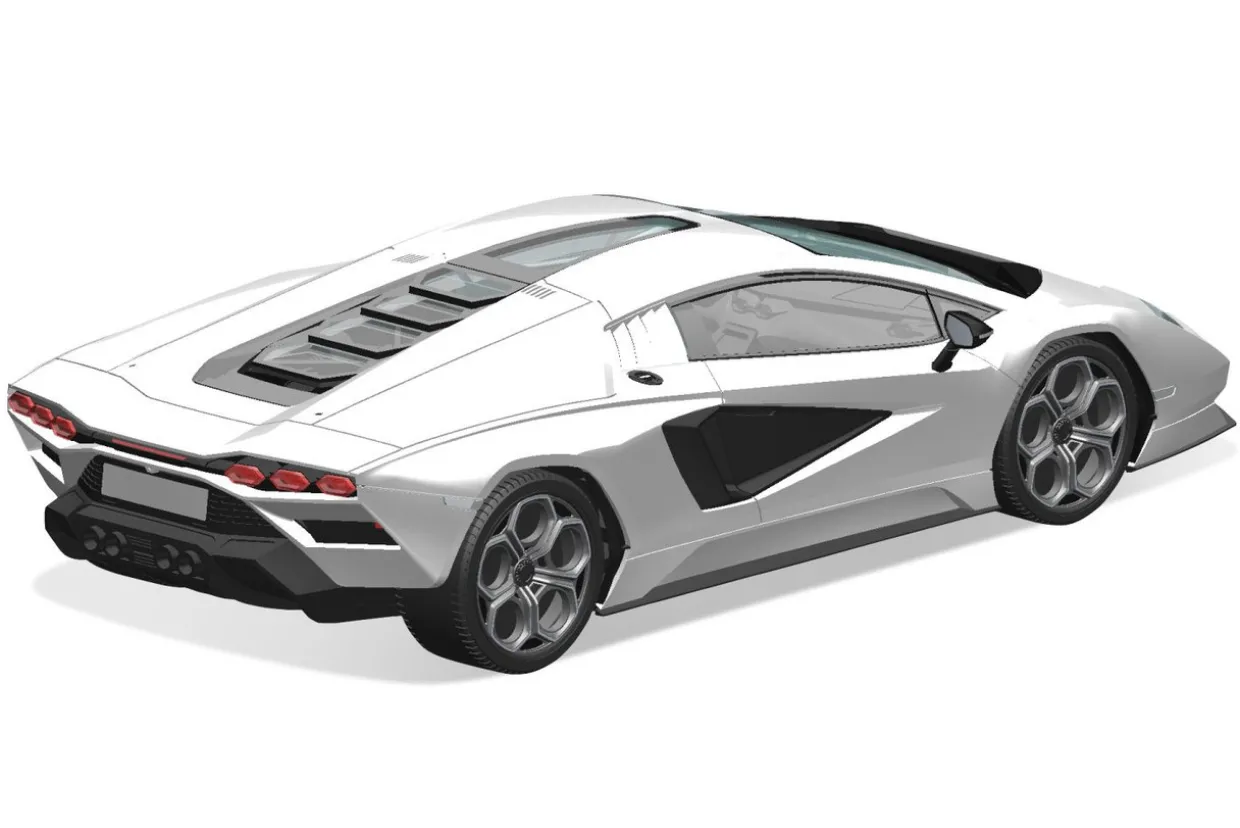 Hot Aoshima The Snap Kit 1/32 Lamborghini Countach Lpi 800-4 (White) Plastic Model