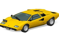 Shop Aoshima The Snap Kit 1/32 Lamborghini Countach Lp400 (Yellow) Plastic Model