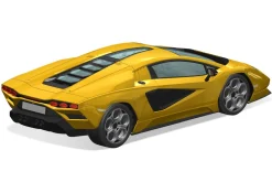 Fashion Aoshima The Snap Kit 1/32 Lamborghini Countach Lpi 800-4 (Yellow) Plastic Model