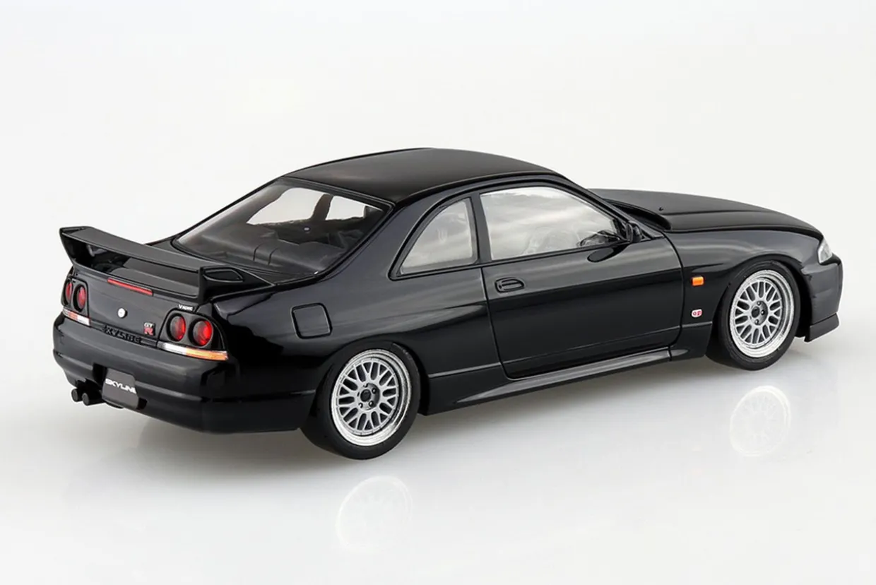 Sale Aoshima The Snap Kit 1/32 Nissan R33 Skyline Gt-R Custom Wheel (Black) Plastic Model