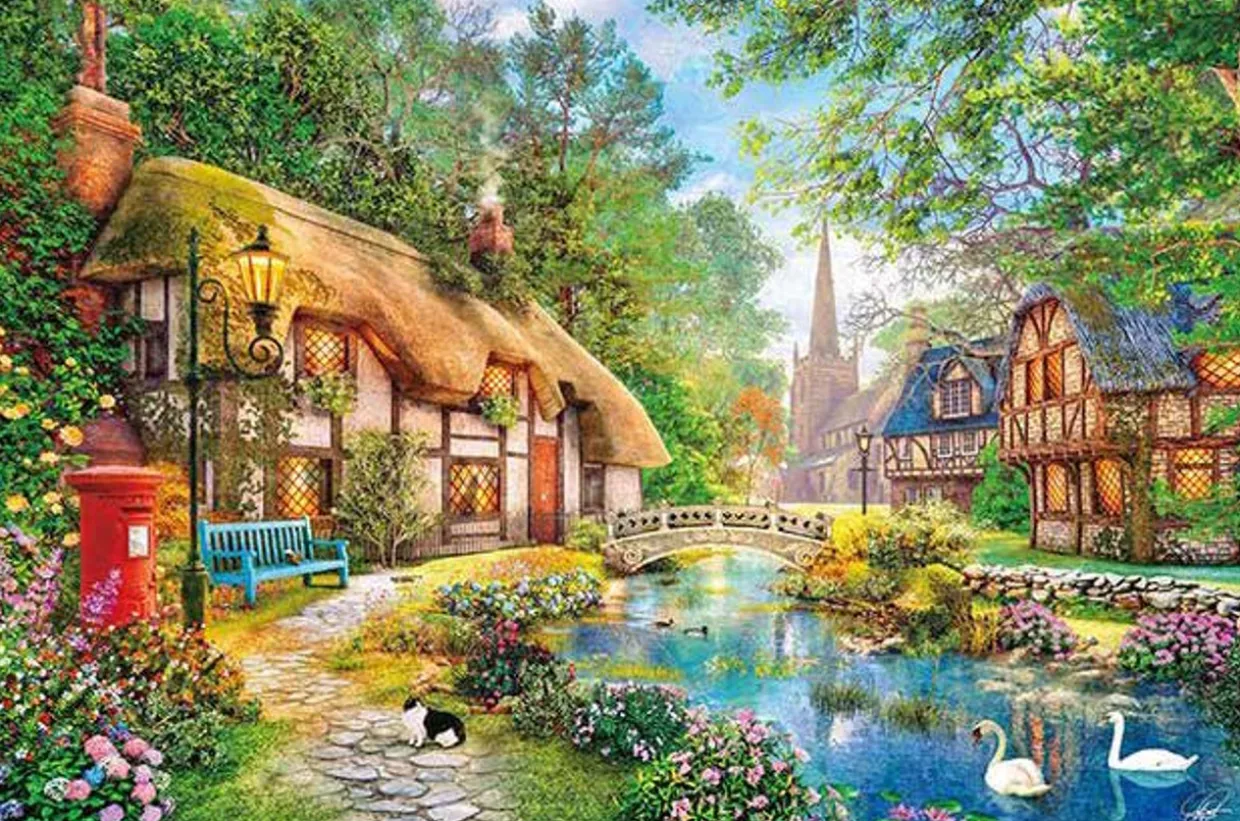 Clearance Appleone 1000-874 Jigsaw Puzzle Beautiful Stream Path (1000 Pieces)