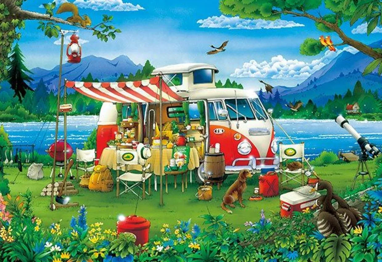 Hot Appleone 300-370 Jigsaw Puzzle Camping Holiday (300 Pieces)
