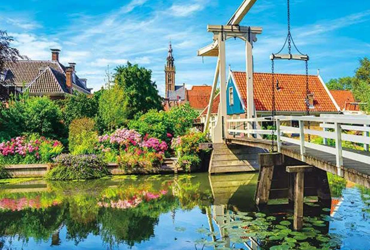 Store Appleone 300-363 Jigsaw Puzzle Flowering Dutch Drawbridge (300 Pieces)