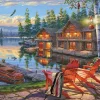 New Appleone 1000-873 Jigsaw Puzzle Loon Lake By Darrell Bush (1000 Pieces)