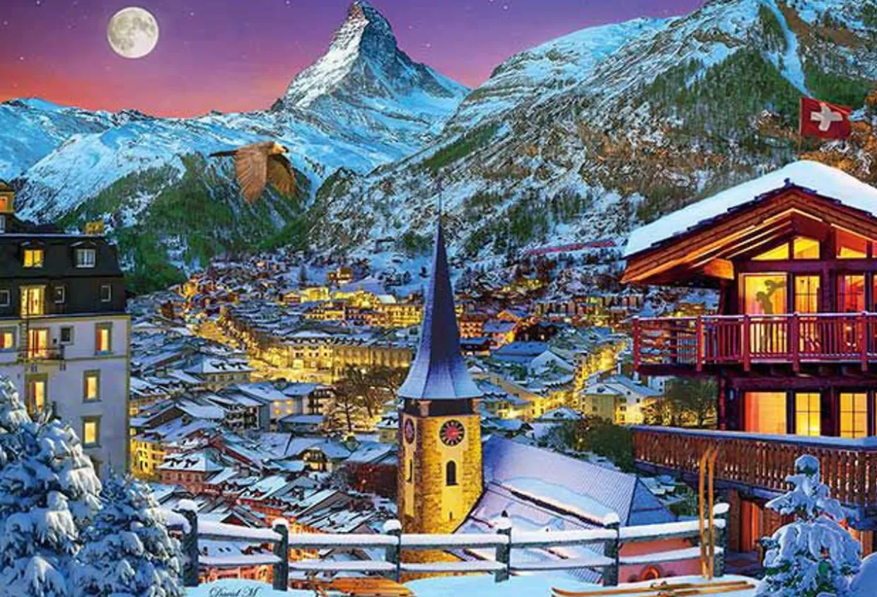 Online Appleone 300-362 Jigsaw Puzzle Moonlit Zermatt In Switzerland (300 Pieces)