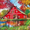 Store Appleone 300-352 Jigsaw Puzzle Riverside Red Barn (300 Pieces)