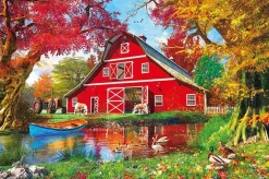 Store Appleone 300-352 Jigsaw Puzzle Riverside Red Barn (300 Pieces)