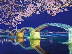 Clearance Appleone Jigsaw 500-268 Kintai Bridge Night Sakura (500 Pieces)