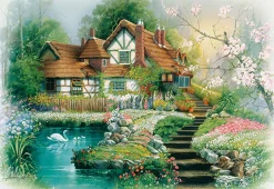 Best Appleone Jigsaw Puzzle 300-328 Andres Orpinas Flower Village (300 Pieces)