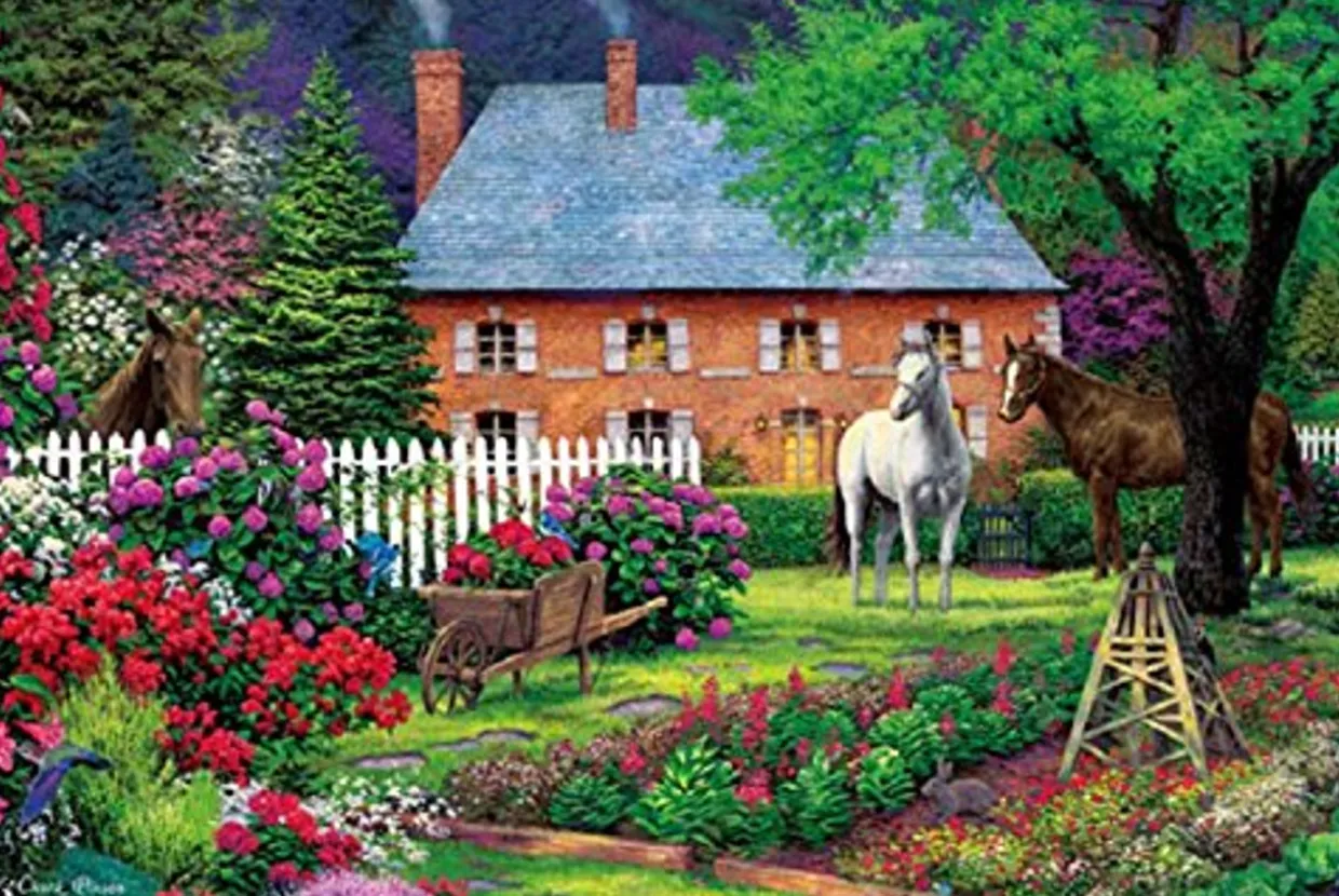 New Appleone Jigsaw Puzzle 1000-791 Country Garden (1000 Pieces)