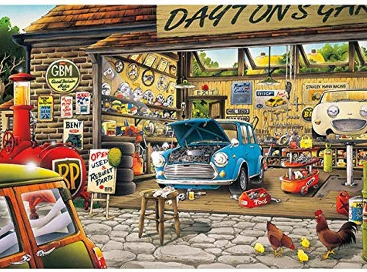 New Appleone Jigsaw Puzzle 300-348 Hiroyuki Tanikawa Dayton's Repair Garage (300 Pieces)