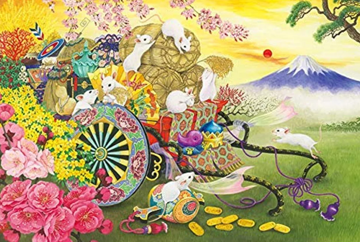 Cheap Appleone Jigsaw Puzzle 1000-841 Japanese Taian Good Luck Mouse (1000 Pieces)