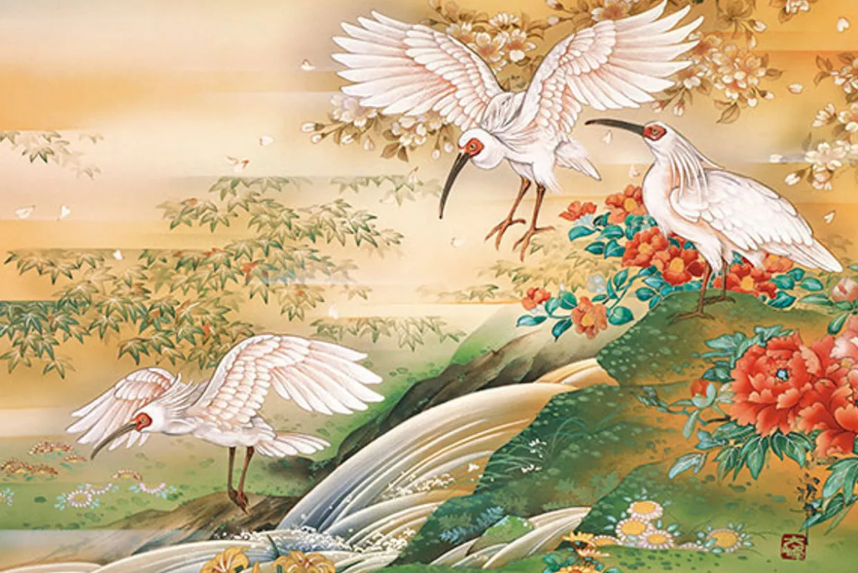 Discount Appleone Jigsaw Puzzle 1000-804 Japanese Art Crested Ibis (1000 Pieces)