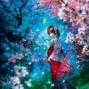 Outlet Appleone Jigsaw Puzzle 300-285 Sakura Girl (300 Pieces)