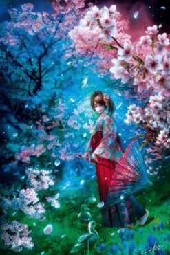 Outlet Appleone Jigsaw Puzzle 300-285 Sakura Girl (300 Pieces)