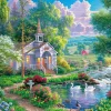 Flash Sale Beverly 66-159 Jigsaw Puzzle Abraham Hunter Glistening Waterside Church (600 Pieces)