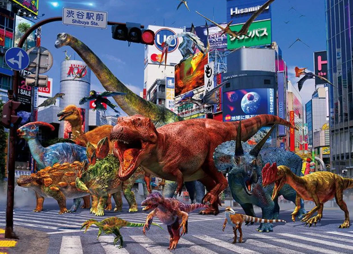 Shop Beverly 66-223 Jigsaw Puzzle Dinosaurs In Shibuya (600 Pieces)