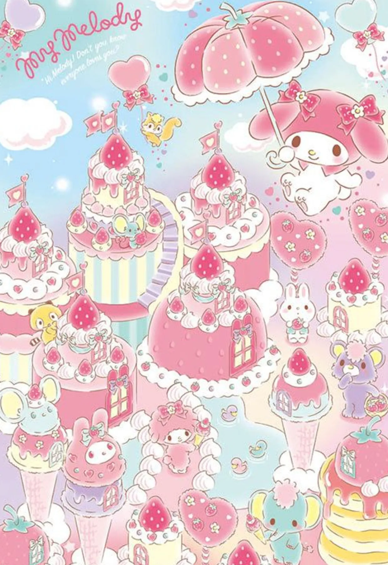 Hot Beverly 93-153 Jigsaw Puzzle My Melody Strawberry World (300 Pieces)