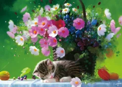 Shop Beverly 66-183 Jigsaw Puzzle Sleepy Kitten Under Flowers (600 Pieces)