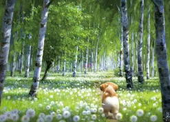 Cheap Beverly 66-214 Jigsaw Puzzle Walking Path With Puppy By Taku Nagaoka (600 Pieces)