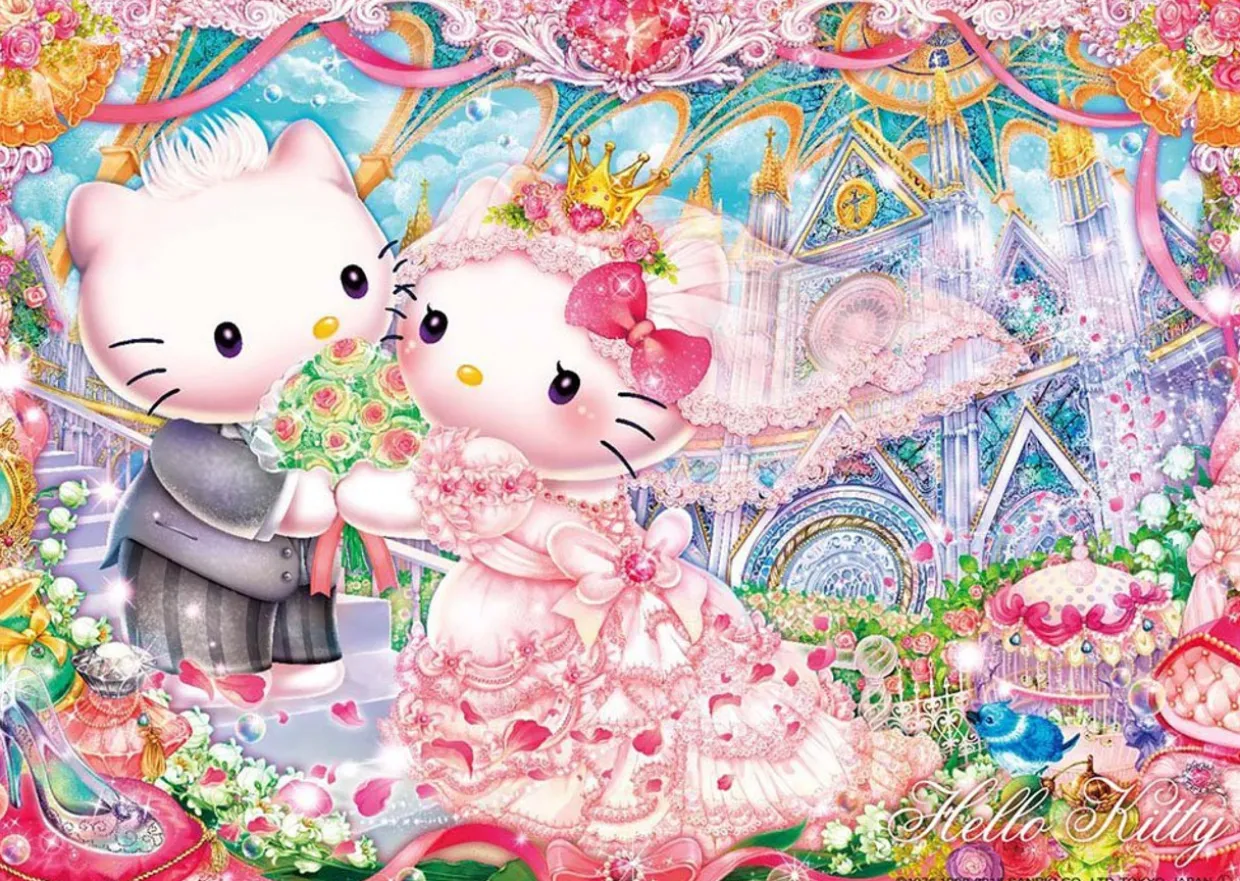 Fashion Beverly Jigsaw Puzzle 108-822 Hello Kitty Royal Wedding (108 Pieces)
