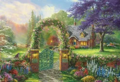 Online Beverly Jigsaw Puzzle 31-513 Thomas Kinkade Hummingbird Cottage (1000 Pieces)