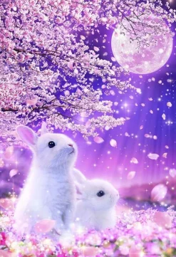 Flash Sale Beverly Jigsaw Puzzle Bunnies Under A Cherry Blossom Tree At Night (1000 S-Pieces)