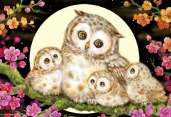 Cheap Beverly Jigsaw Puzzle M81-592 Kayomi Harai Owl Family And Flowers (1000 S-Pieces)