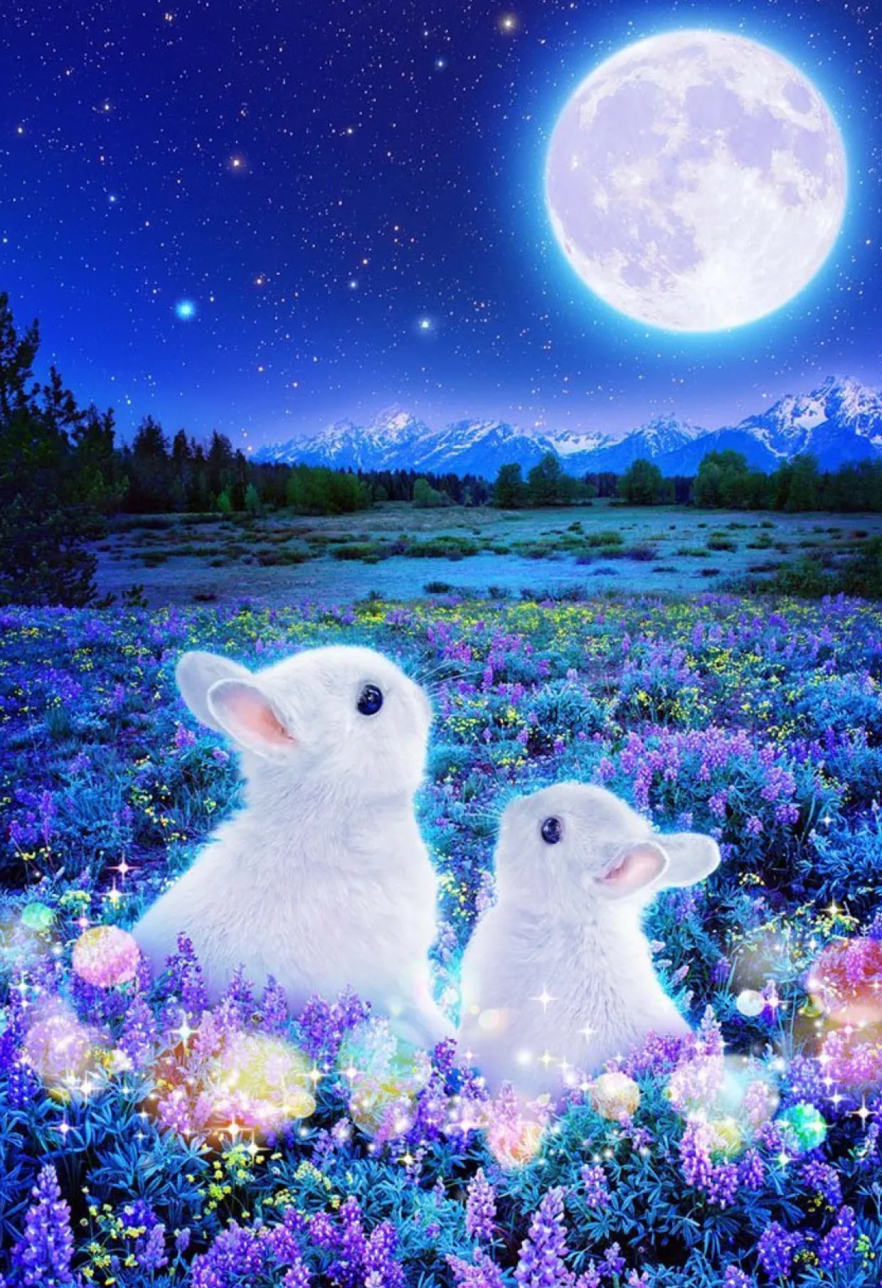 Cheap Beverly Jigsaw Puzzle M81-559 Wilfar Rabbits Waiting For The Moon (1000 S-Pieces)
