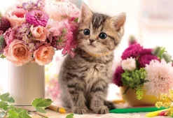 Flash Sale Beverly L74-192 Jigsaw Puzzle Roses And A Kitten (150 L-Pieces)