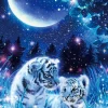 Fashion Beverly M81-630 Jigsaw Puzzle Tiger Cubs Under The Moonlight (1000 S-Pieces)