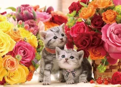 Cheap Beverly P66-160 Jigsaw Puzzle Kittens Surrounded By Flowers (600 Pieces)