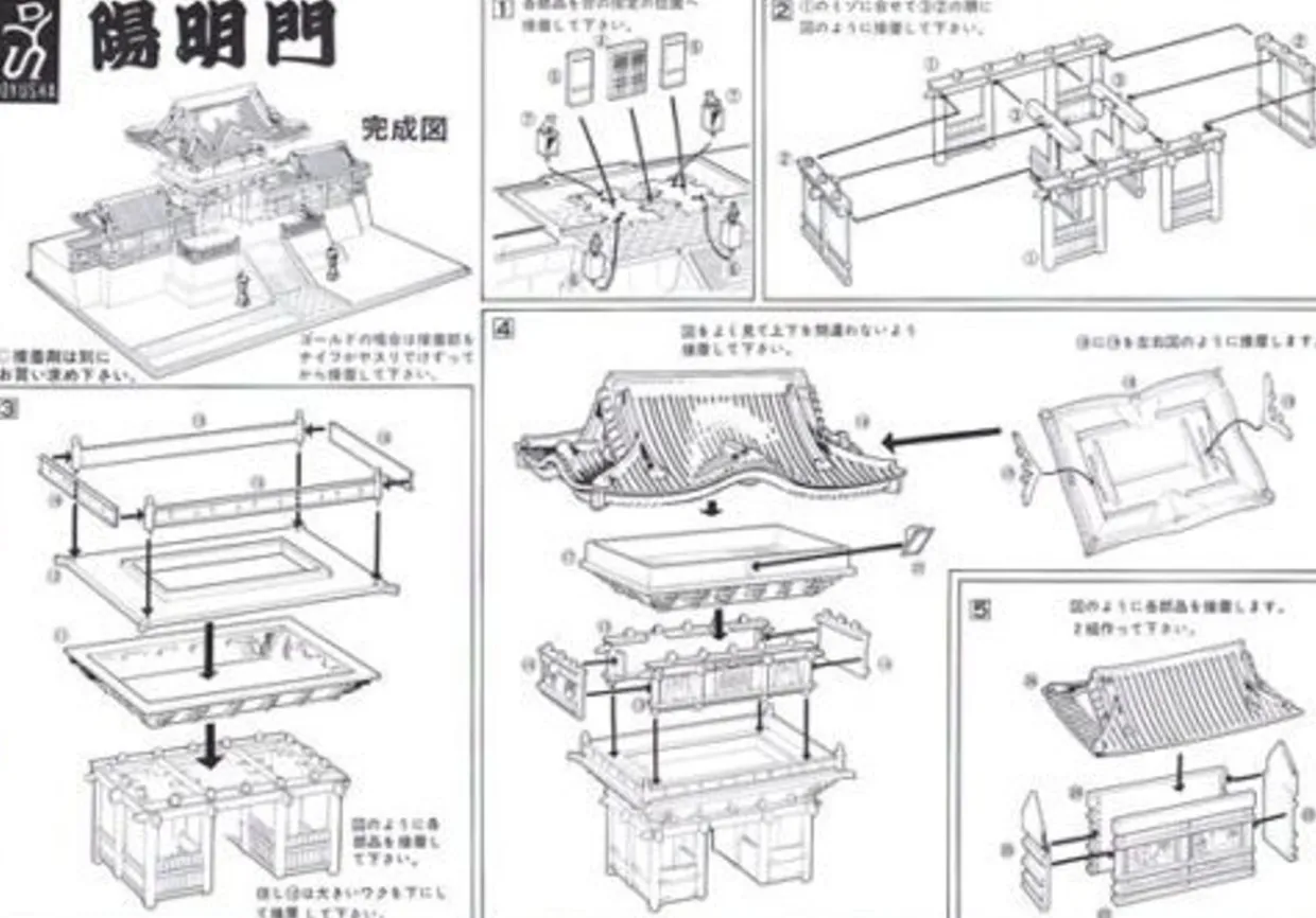 Fashion Doyusha Ng14 Japanese Nikko Toshogu Yomeimon (Gold) 1/175 Scale Plastic Model