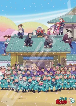 Ensky 500-512 Jigsaw Puzzle Nintama Rantaro Cherry Blossoms In Full Bloom New Semester Stage (500 Pieces) New