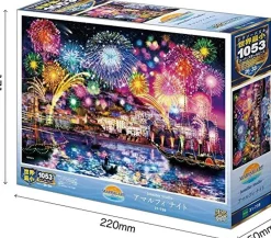 Epoch 31-739 Jigsaw Puzzle Amalfi Night (Jennifer Studio) Glow-In-The-Dark (1053 Pieces) Hot