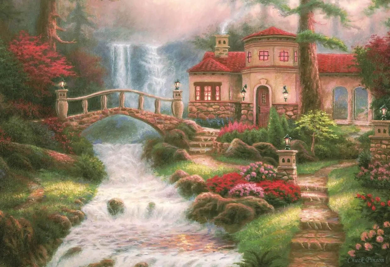 Epoch Jigsaw Puzzle 31-502 Art Chuck Pinson Sierra River Falls (1053 S-Pieces) Best