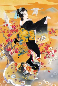 Epoch Jigsaw Puzzle 26-329 Haruyo Japanese Art Kimono Crane (300 Pieces) Sale