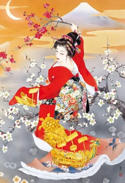 Epoch Jigsaw Puzzle 26-330 Haruyo Japanese Art Kotobuki Kimono (300 Pieces) Outlet