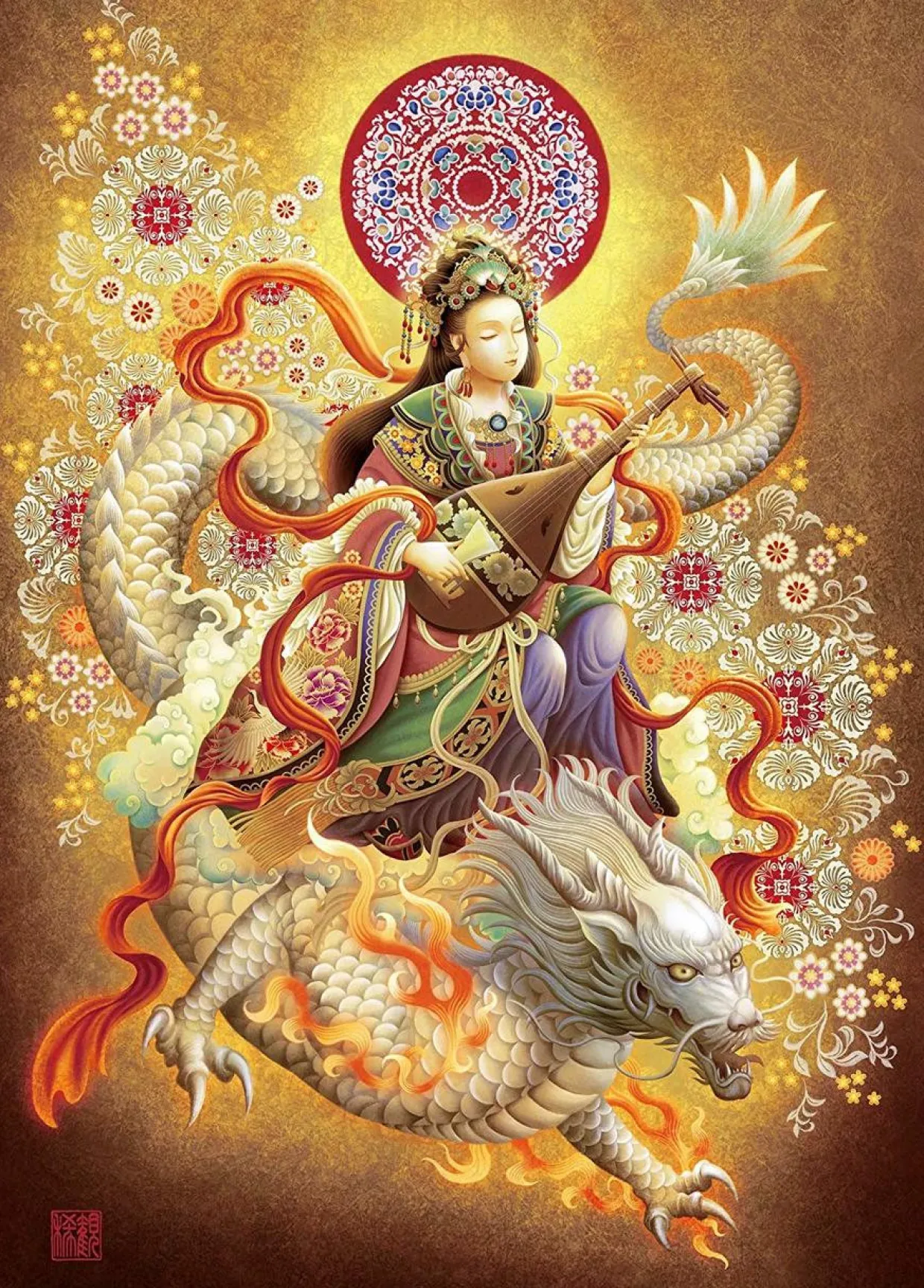 Epoch Jigsaw Puzzle 06-106 Japanese Art Fortune Kiryu Benzaiten (500 Pieces) Clearance