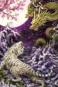 Epoch Jigsaw Puzzle 23-087 Japanese Illustration Tiger And Dragon (2016 S-Pieces) Shop