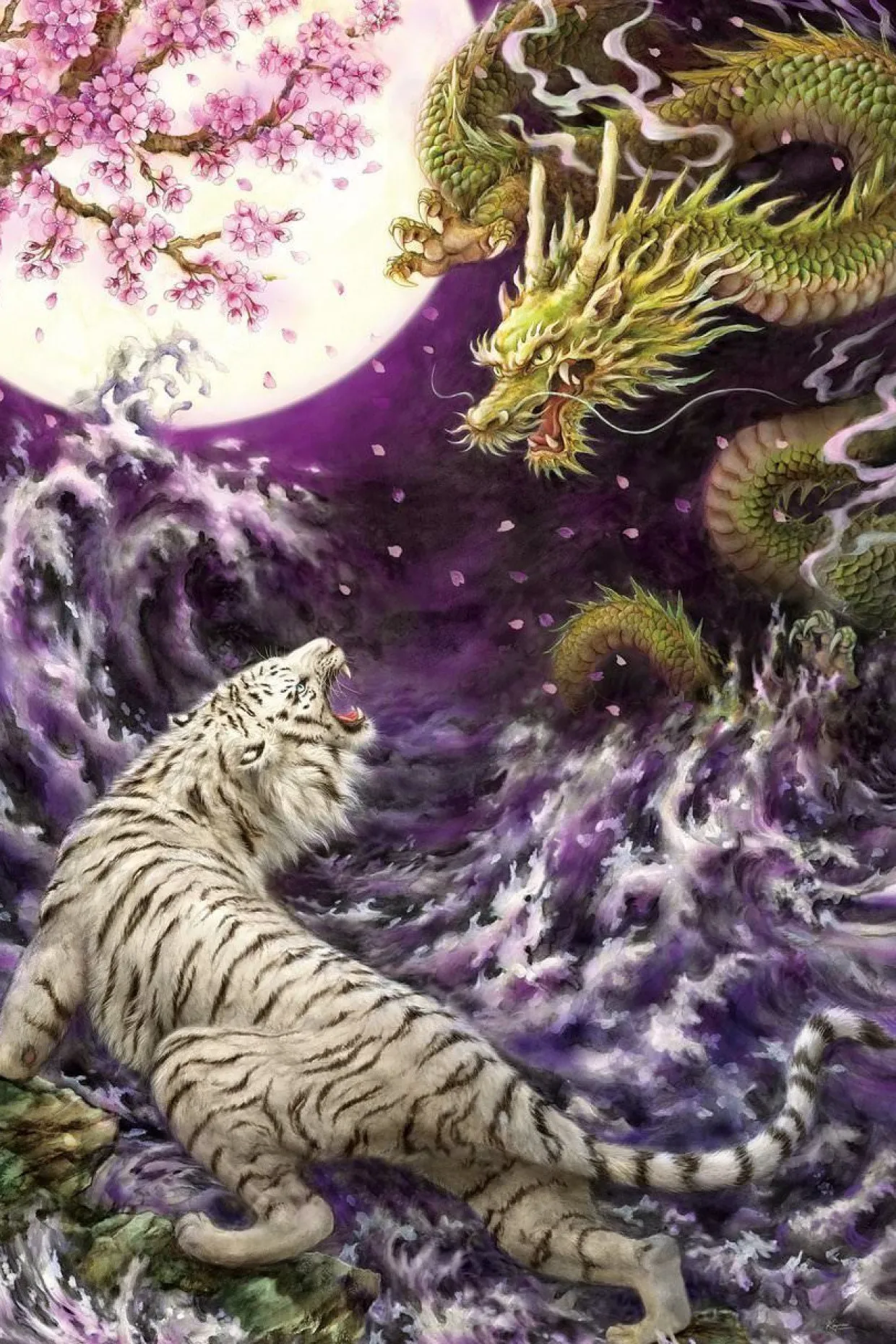 Epoch Jigsaw Puzzle 23-087 Japanese Illustration Tiger And Dragon (2016 S-Pieces) Shop