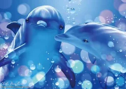 Epoch Jigsaw Puzzle 55-503 Lassen Kissing Dolphins (216 S-Pieces) Best