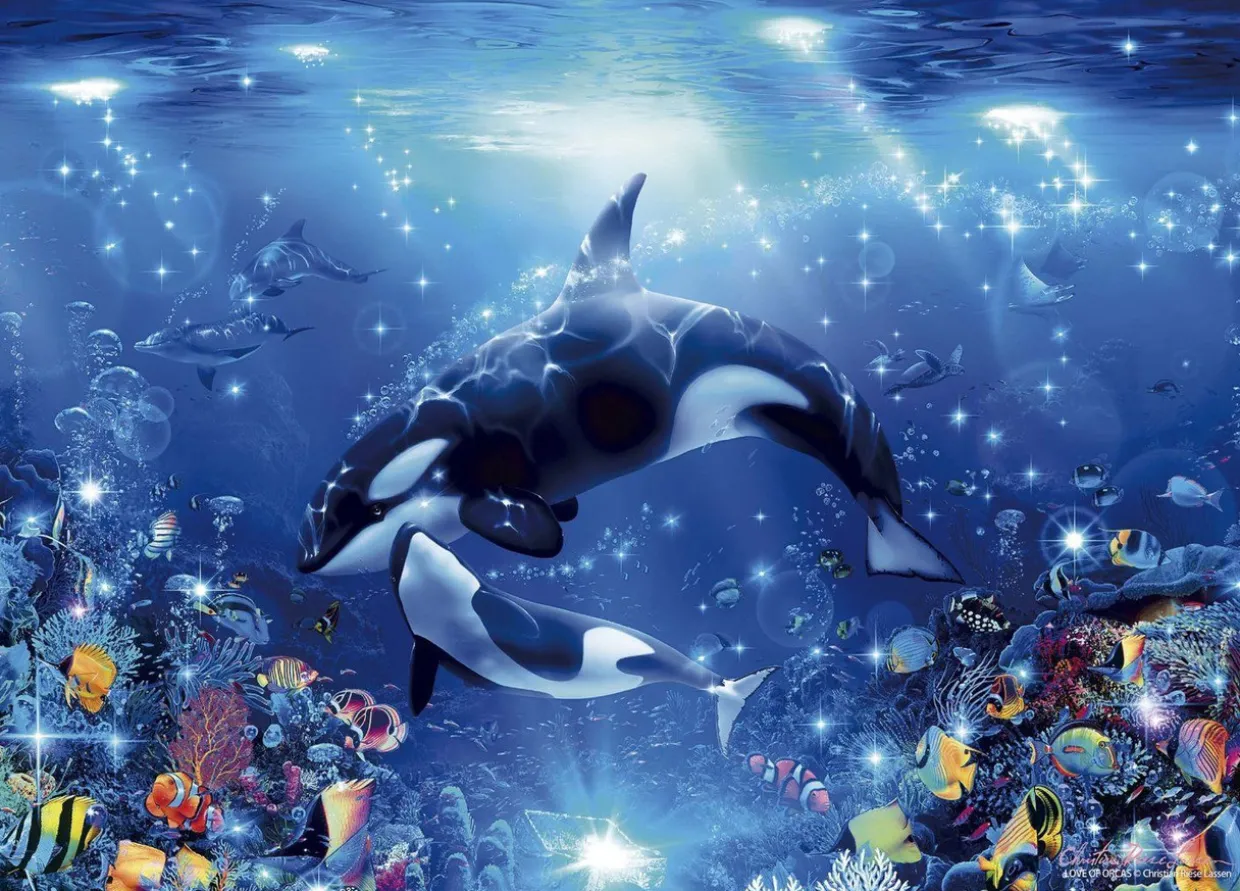 Epoch Jigsaw Puzzle 07-703 Lassen Love Of Orcas (500 Pieces) Sale