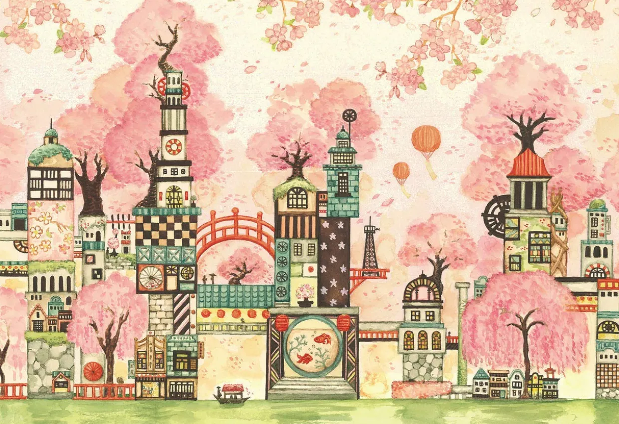Epoch Jigsaw Puzzle 26-331 Noriko Nishimura Sakuramachi 34Th Street (300 Pieces) Flash Sale
