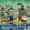 Epoch Jigsaw Puzzle 06-103 Noriko Nishimura Fairy Tale Art Night Town Full Of Stars (500 Pieces) Online