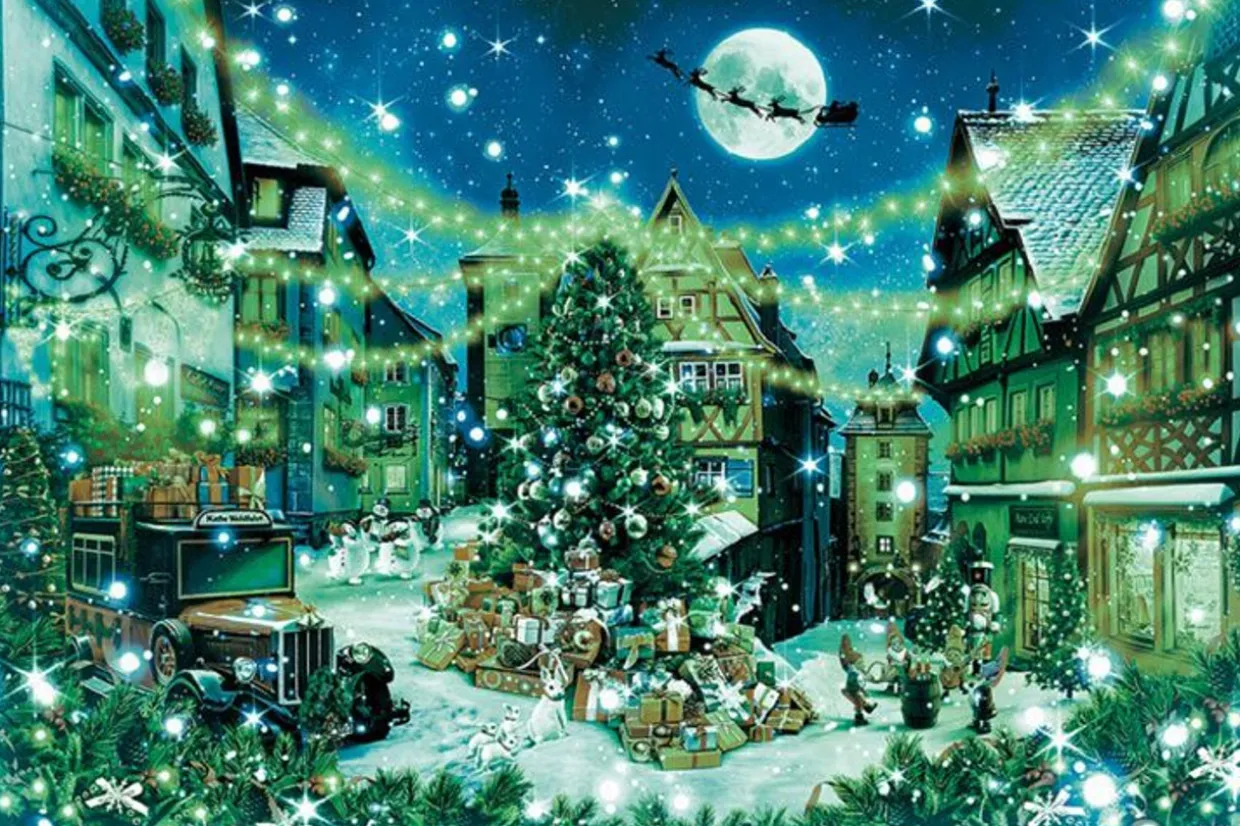 Epoch Jigsaw Puzzle 12-061S Christmas Eve In Rothenburg Germany (Glow In The Dark) (1000 Pieces) Best Sale