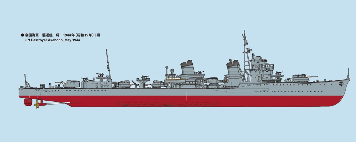 Hot Fine Molds 1/350 Ijn Destroyer Akebono Plastic Model