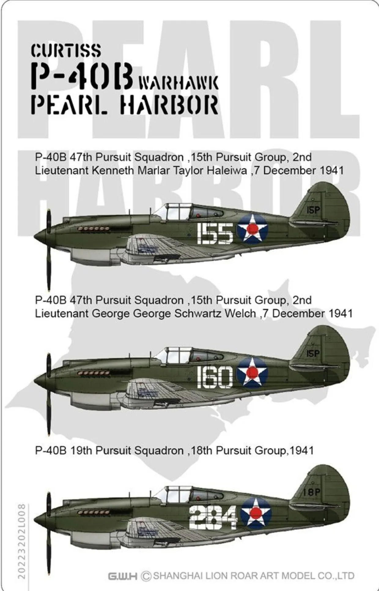 Sale Great Wall Hobby 1/32 P-40B Pearl Harbor Curtiss Warhawk Plastic Model