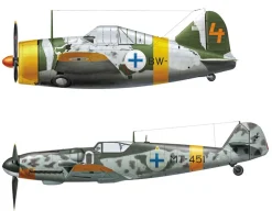Outlet Hasegawa 1/72 B-239 Buffalo & Messerschmitt Bf109G-6 Juutilainen W/Figure Plastic Model